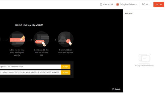 Hướng dẫn Live trên Shopee bằng máy tính - Bước 3
